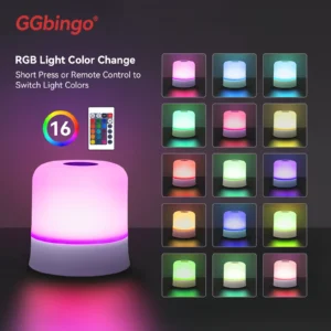 Veilleuse LED RGB Tactile – 16 Couleurs & Télécommande Ambiance Relaxante